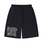 WEST ROLLZ X TATTOO WR X Unisex Loose Raw Edge Shorts