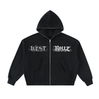 WEST ROLLZ X TATTOO WR X Fleeced Full-Zip Boxy Hoodie