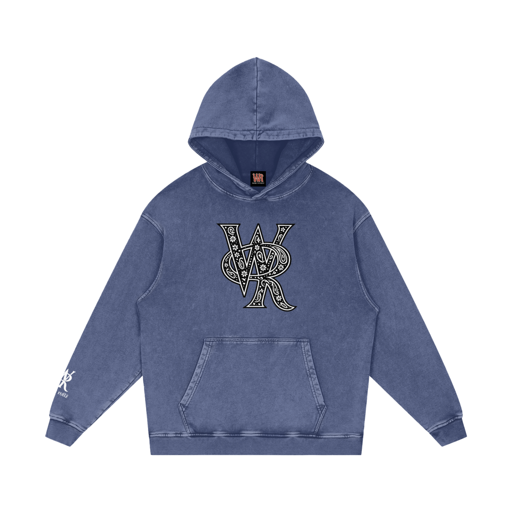 WEST ROLLZ X Snow Washed Loose Cotton Hoodie