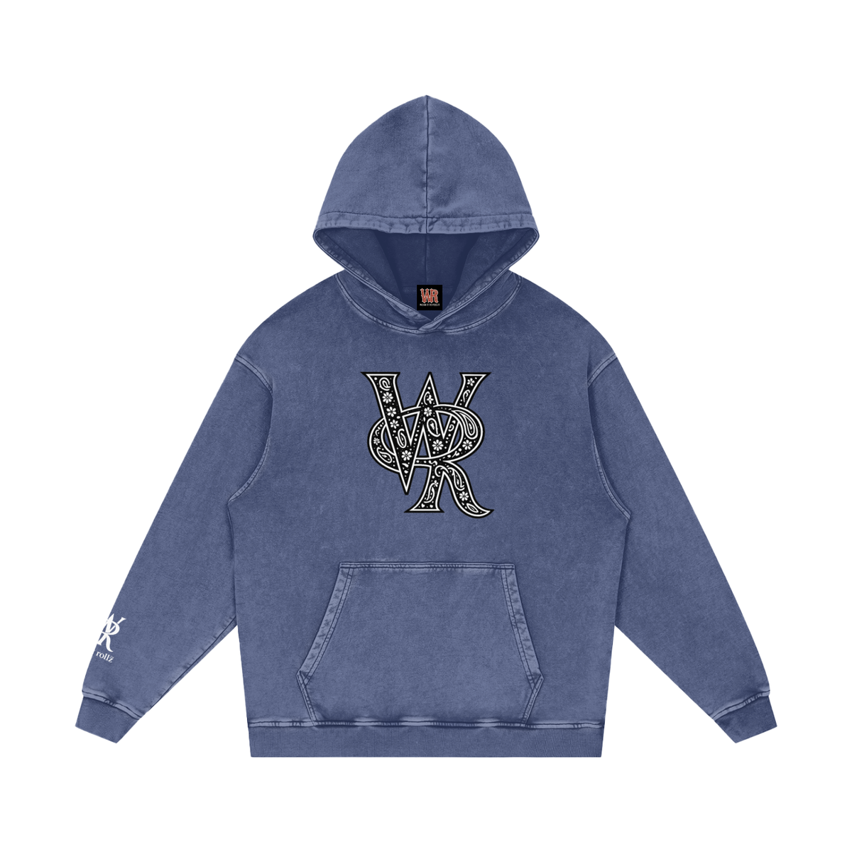WEST ROLLZ X Snow Washed Loose Cotton Hoodie