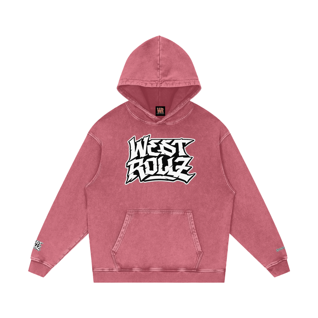 WEST ROLLZ X 10 commandements  Snow Washed Loose Cotton Hoodie