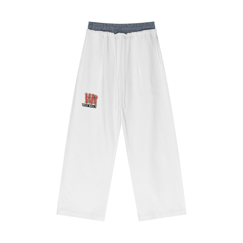 WEST ROLLZ X Plaid Contrast Waist PANTS