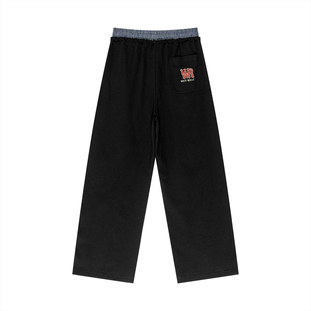 WEST ROLLZ X Plaid Contrast Waist PANTS