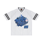 WEST ROLLZ X THE WARRIORS / Unisex Striped Loose V-Neck T-SHIRT & JERSEY