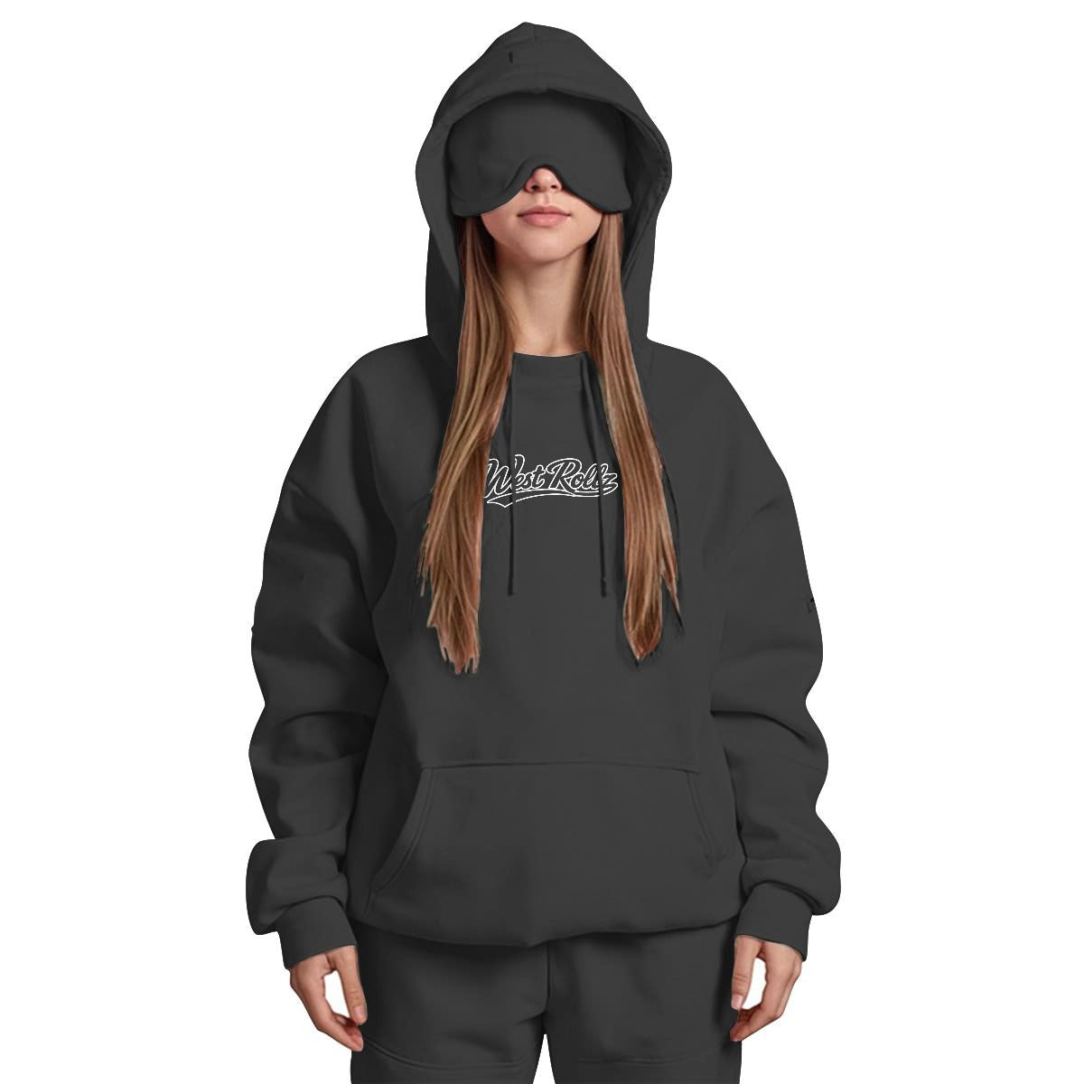 WEST ROLLZ X Women's Travel Nap Hoodie with Built-in Eye Mask X SECOND SKIN