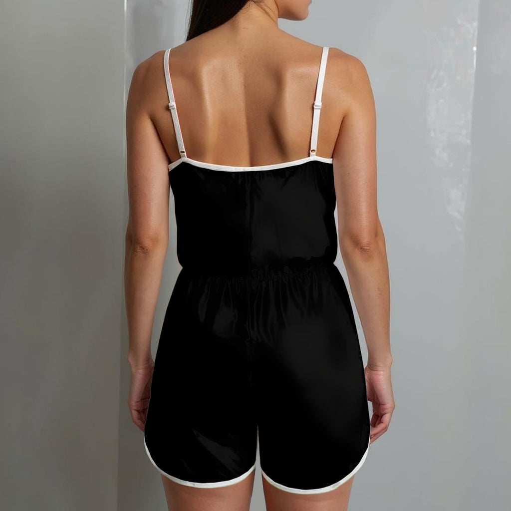 WEST ROLLZ X  Women's V-neck Cami Romper X SECOND SKIN