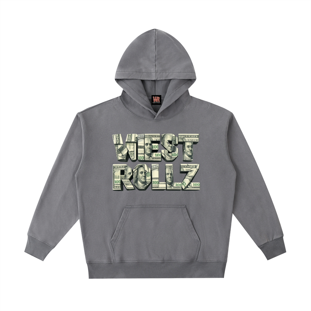 WEST ROLLZ X MONEY MAKER X Vintage Washed Heavyweight Hoodie
