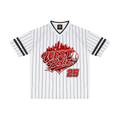 WEST ROLLZ X THE WARRIORS / Unisex Striped Loose V-Neck T-SHIRT