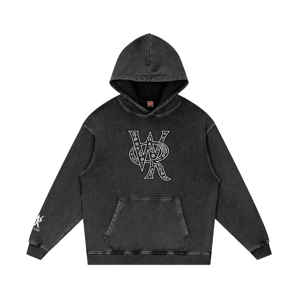 WEST ROLLZ X Snow Washed Loose Cotton Hoodie