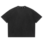 WEST ROLLZ X HUSTLER MERCH X Washed Boxy Studded T-SHIRT