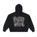 WEST ROLLZ X TATTOO WR X Fleeced Full-Zip Boxy Hoodie