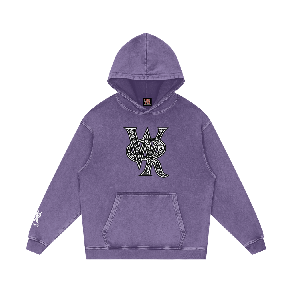 WEST ROLLZ X Snow Washed Loose Cotton Hoodie
