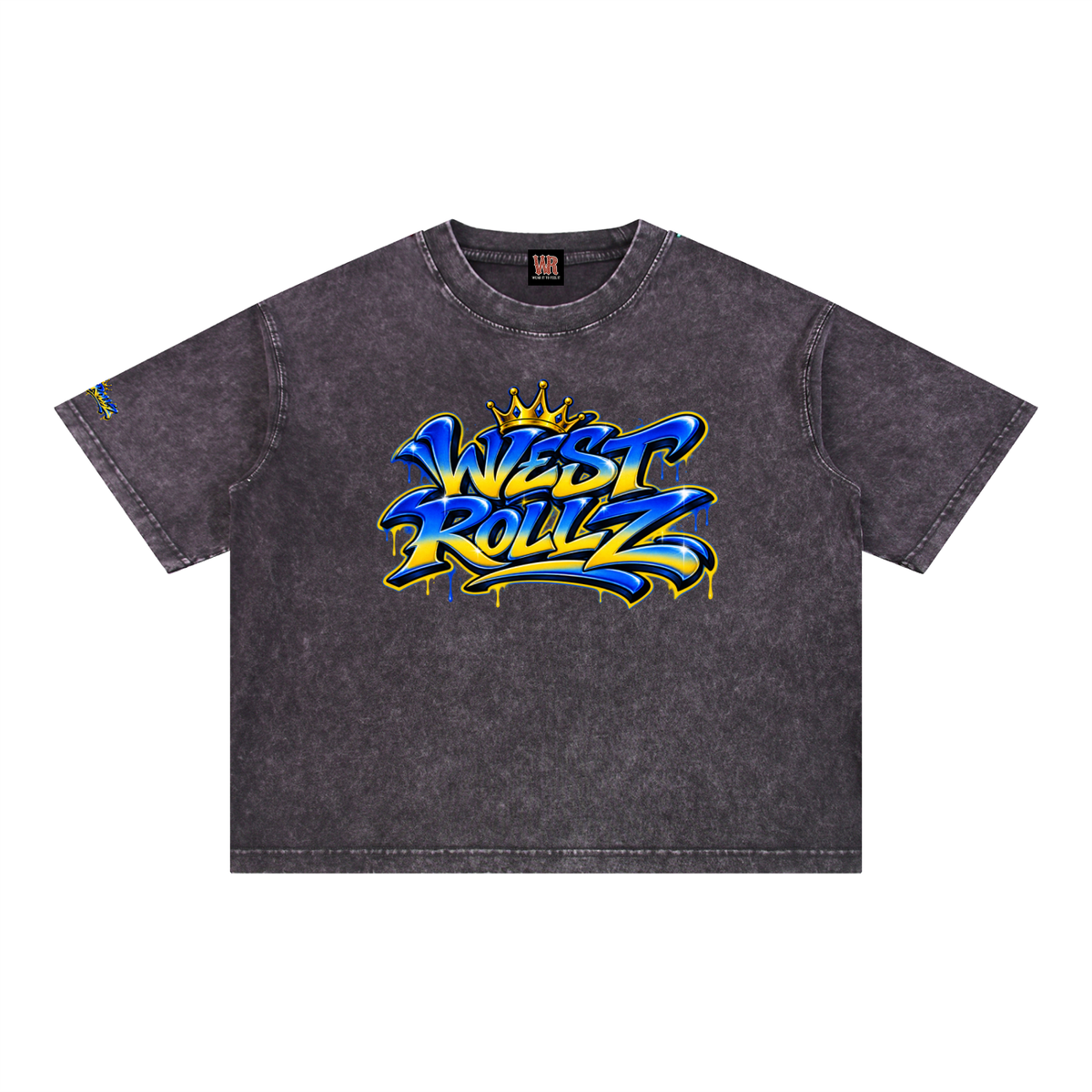 WEST ROLLZ X MÉMORIAL IDOLE X Mineral Wash Boxy Cotton T-Shirt