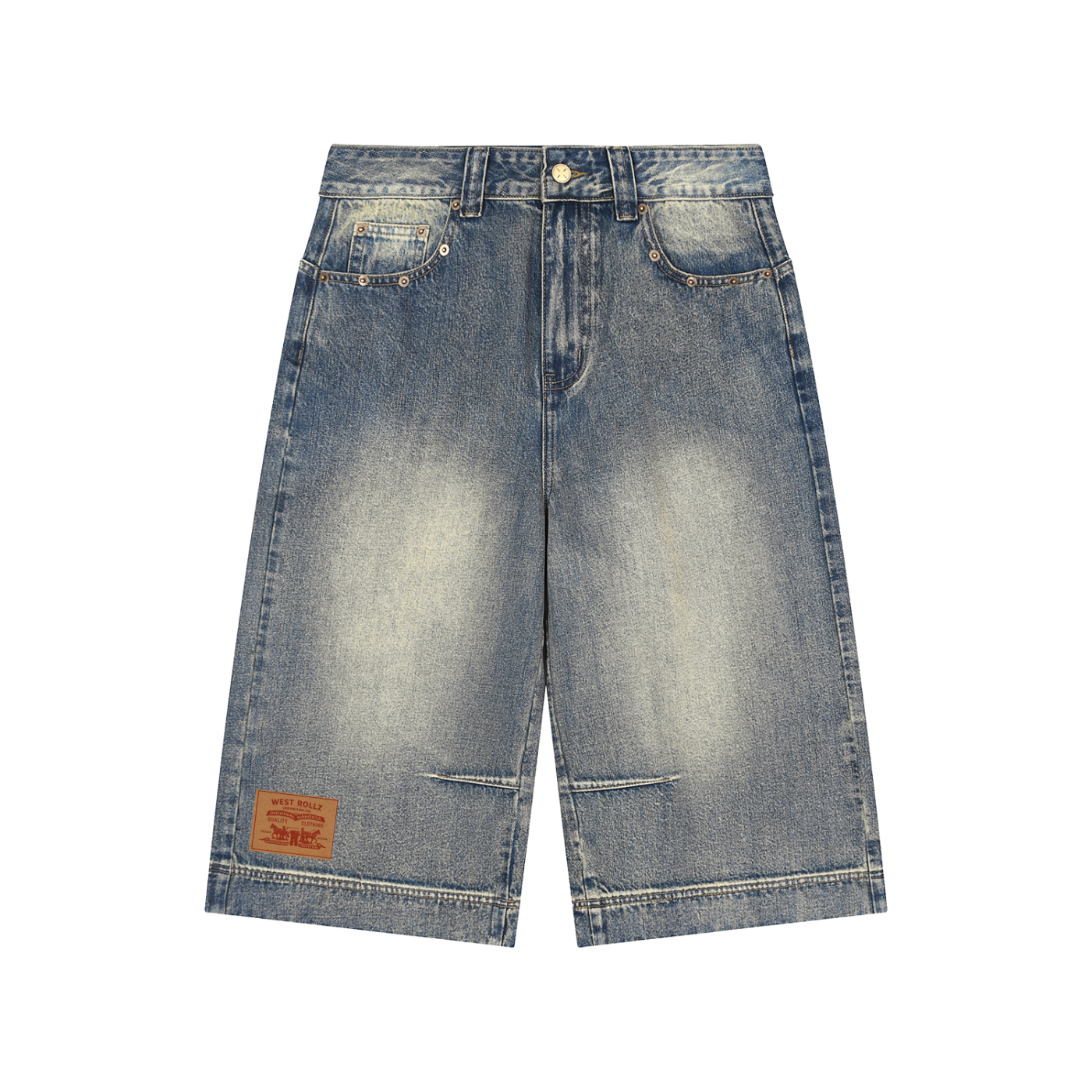 WEST ROLLZ X ROLLZ STRAUSZ X Vintage Wash Baggy X WR DENIM JEANS  SHORT