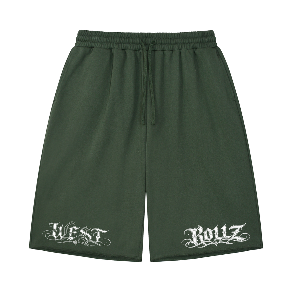 WEST ROLLZ X TATTOO WR X Unisex Loose Raw Edge Shorts