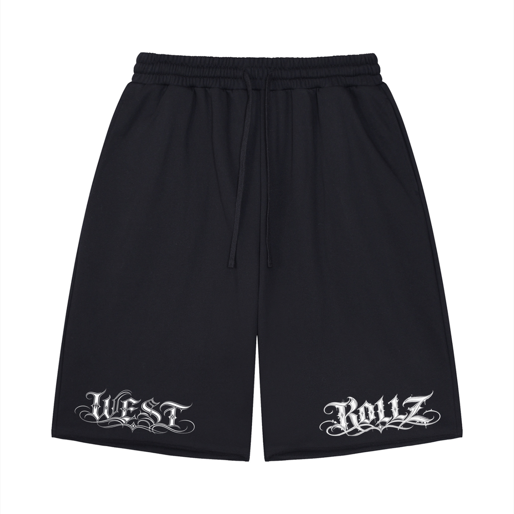 WEST ROLLZ X TATTOO WR X Unisex Loose Raw Edge Shorts