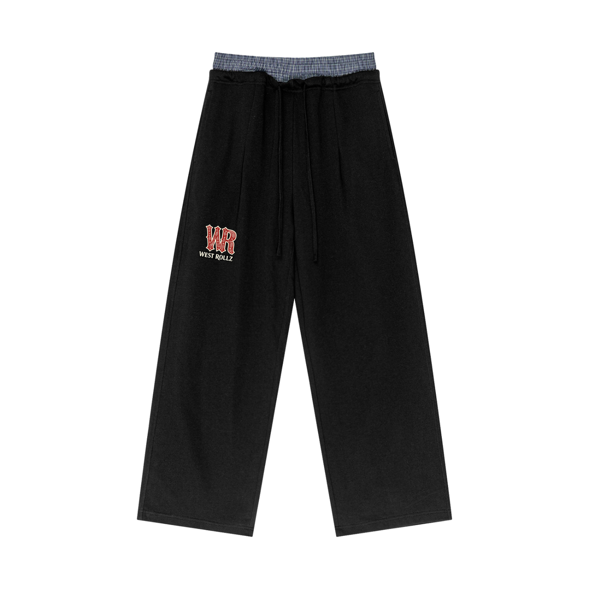 WEST ROLLZ X Plaid Contrast Waist PANTS