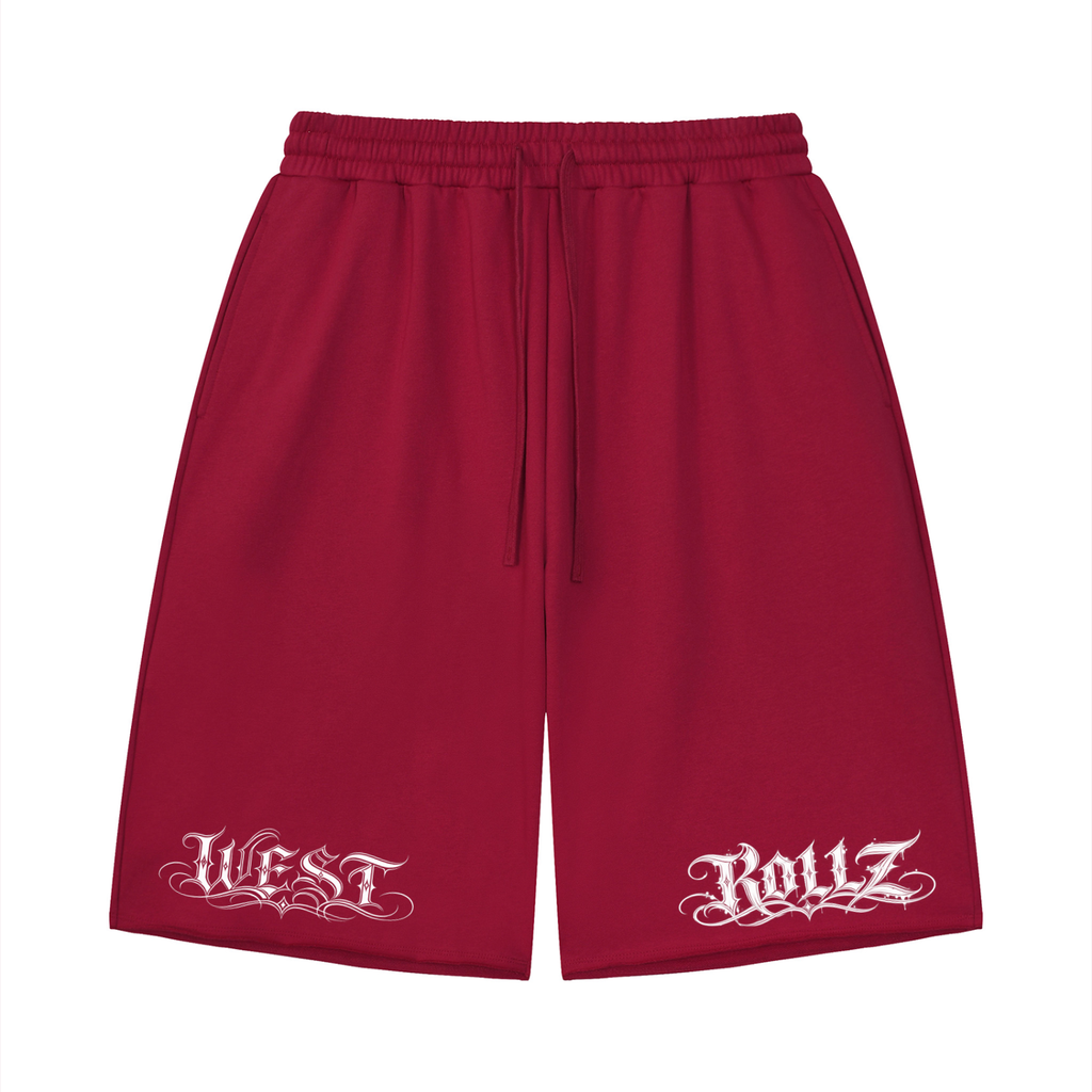 WEST ROLLZ X TATTOO WR X Unisex Loose Raw Edge Shorts