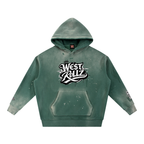 WEST ROLLZ X Vintage Washed Frayed Fleece Hoodie