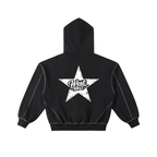 WEST ROLLZ X HOLLYWOOD GANG X Contrast-Stitched Boxy Fleece Zip Hoodie