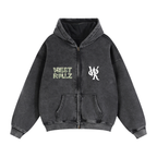 WEST ROLLZ X MONEY MAKER X Zip-Through Boxy Fleece Hoodie