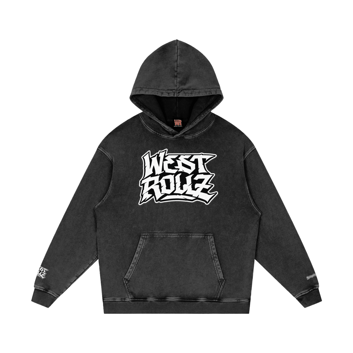 WEST ROLLZ X 10 commandements  Snow Washed Loose Cotton Hoodie
