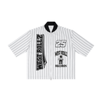 WEST ROLLZ X THE WARRIORS /  Unisex Striped Full-Zip Baseball JERSEY