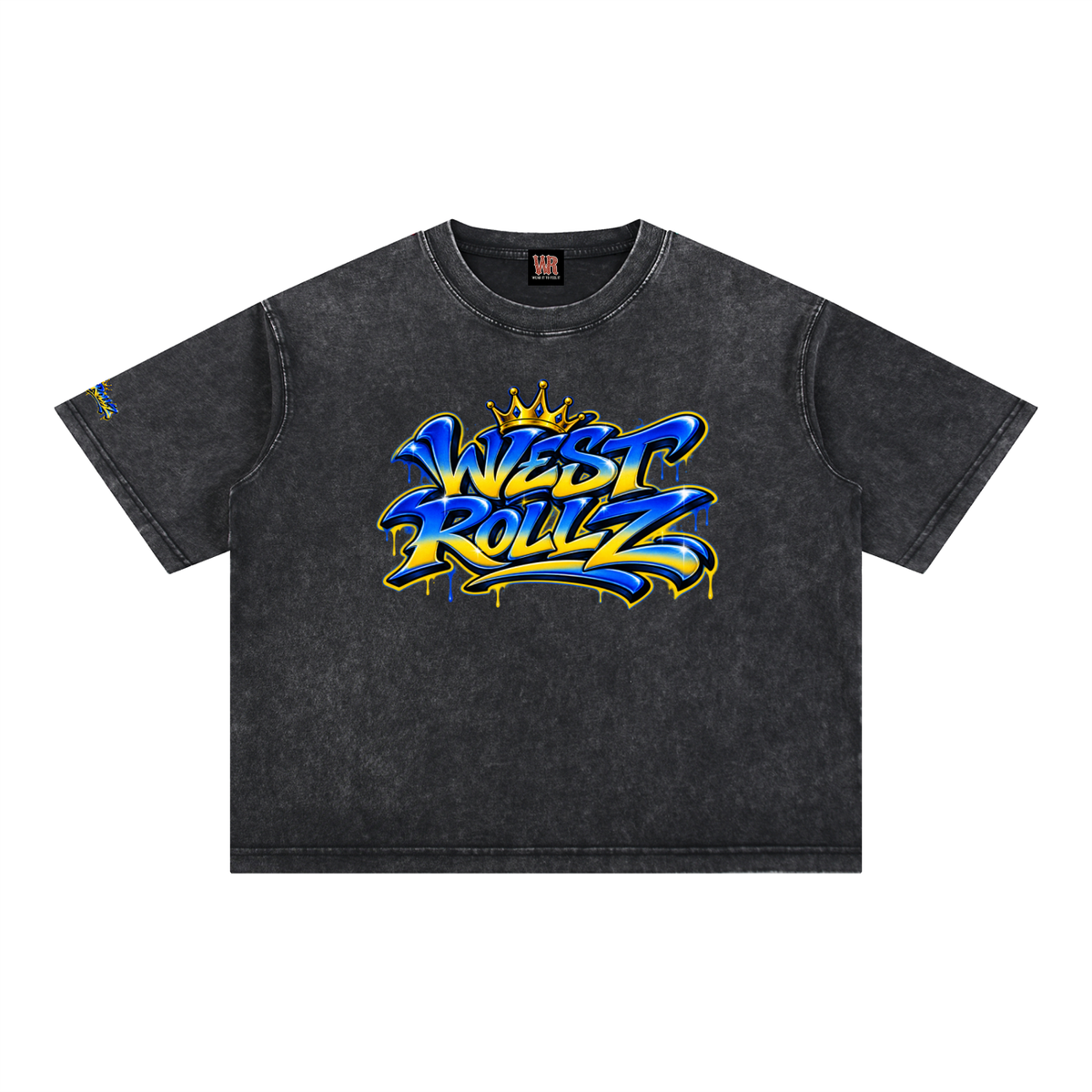 WEST ROLLZ X MÉMORIAL IDOLE X Mineral Wash Boxy Cotton T-Shirt