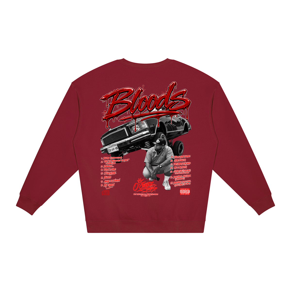 WEST ROLLZ x BLOODS PART.2 x O’JEEZZ MERCH HOODIE