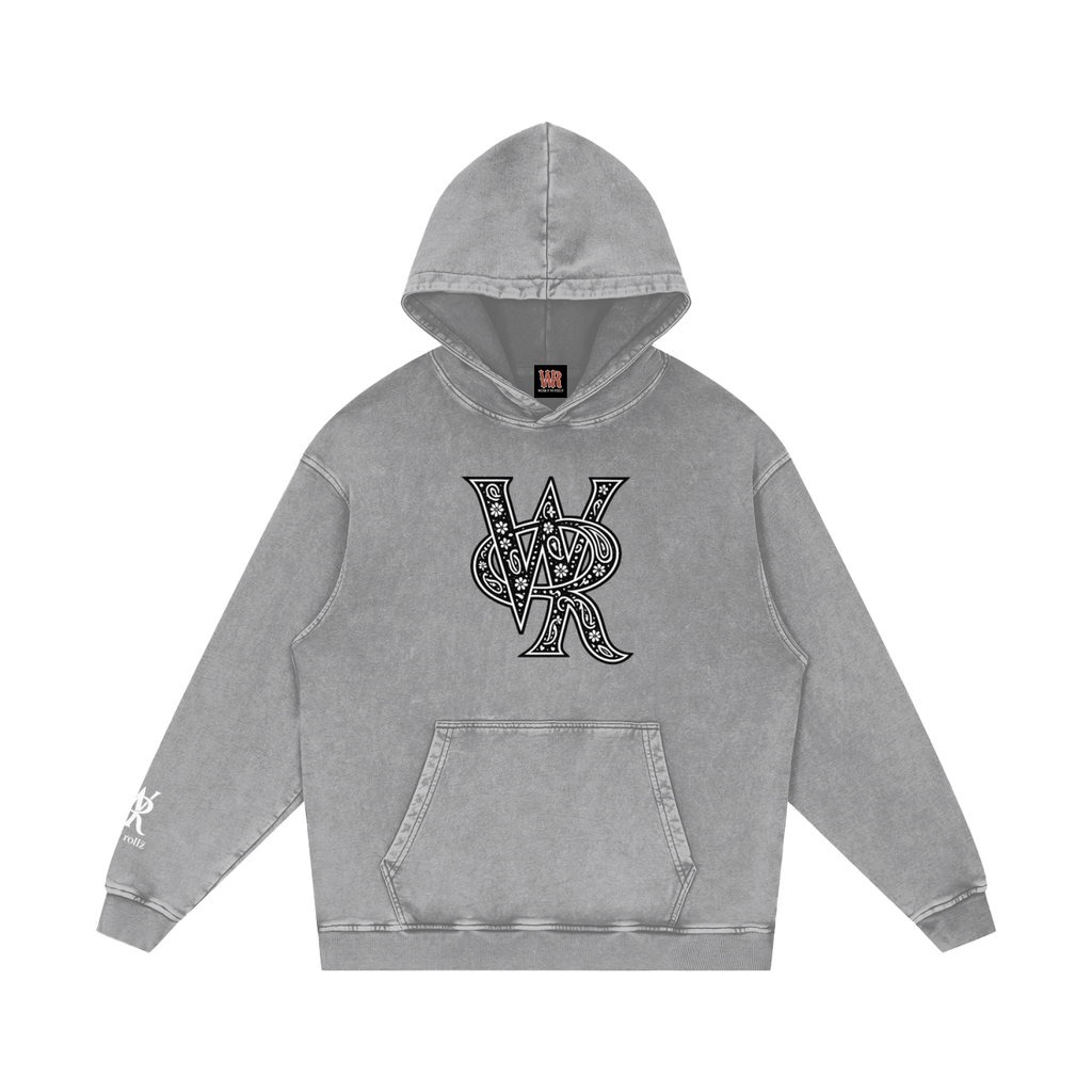 WEST ROLLZ X Snow Washed Loose Cotton Hoodie