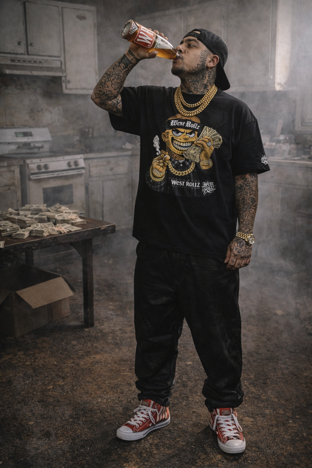 WEST ROLLZ X SORRY! MONEY ON THE LINE T-SHIRT