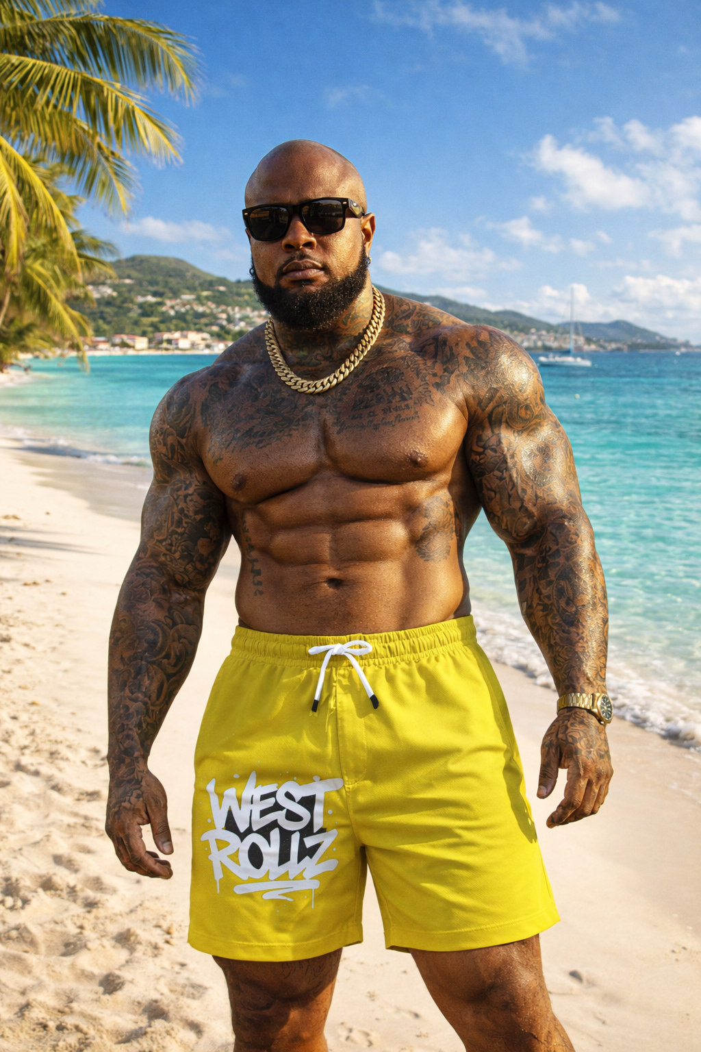 WEST ROLLZ X SHORT DE BAIN HOMME — WEST SPLASH™ — WEST ROLLZ