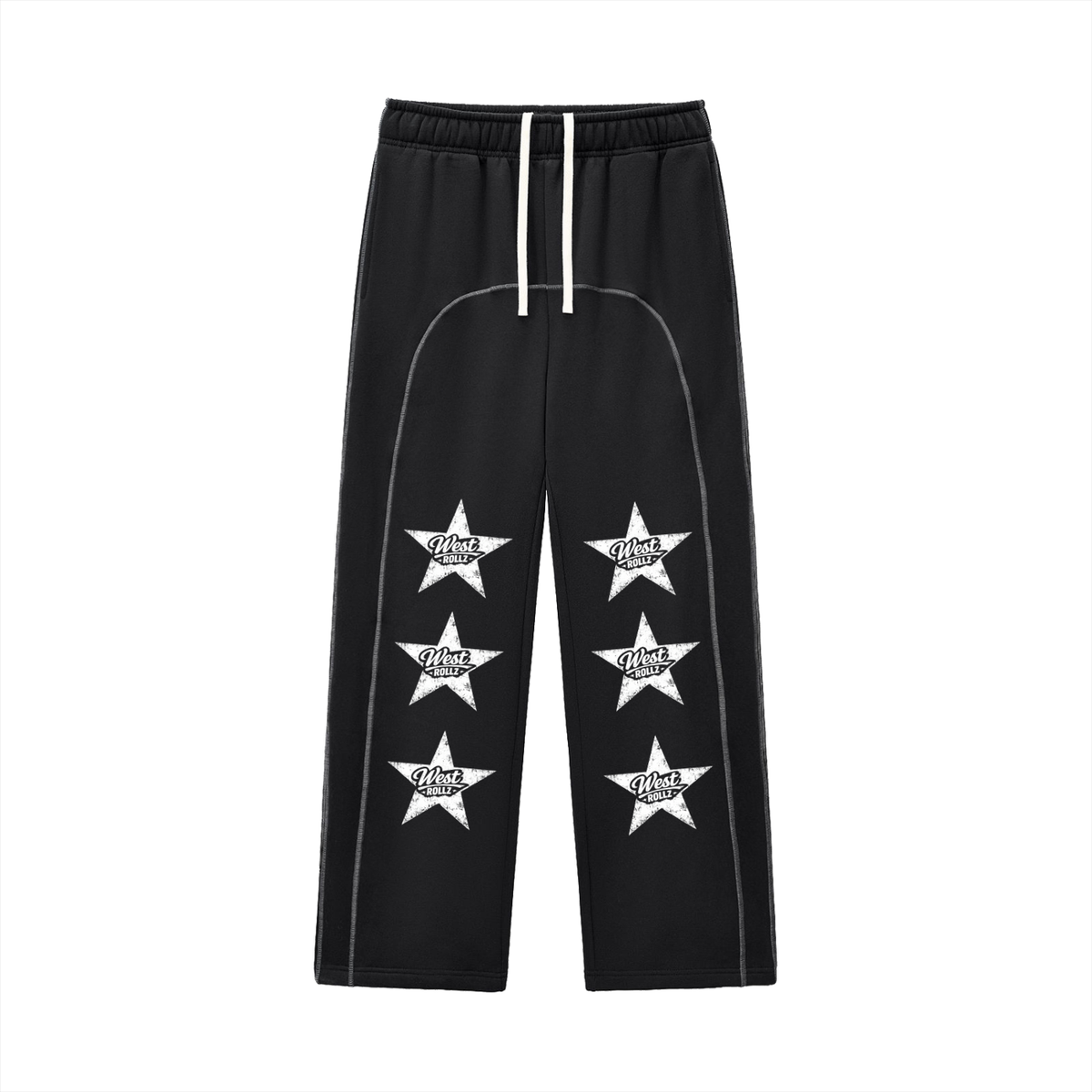 WEST ROLLZ X Contrast-Stitched Fleece Sweatpants