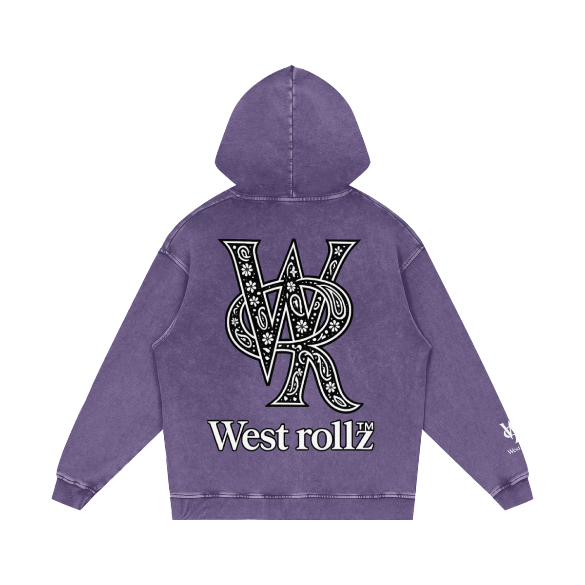 WEST ROLLZ X Snow Washed Loose Cotton Hoodie