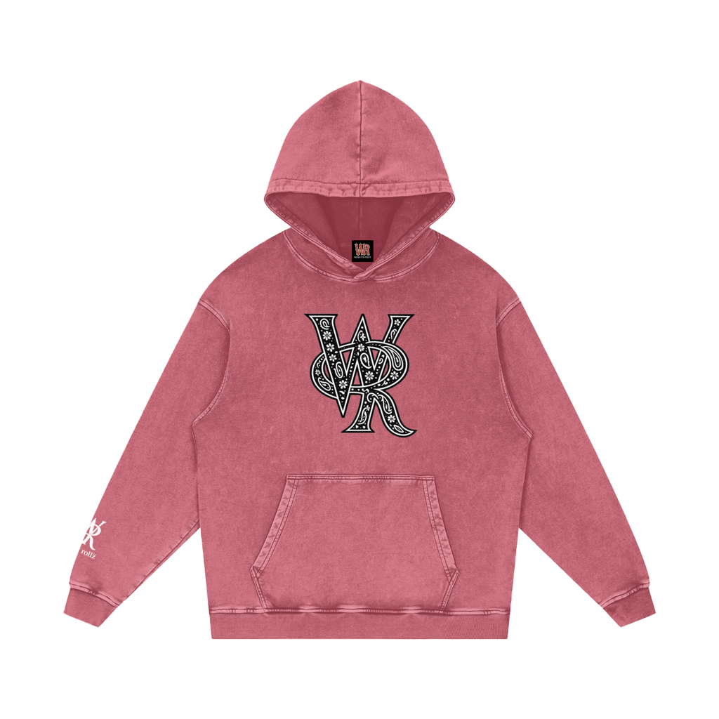 WEST ROLLZ X Snow Washed Loose Cotton Hoodie