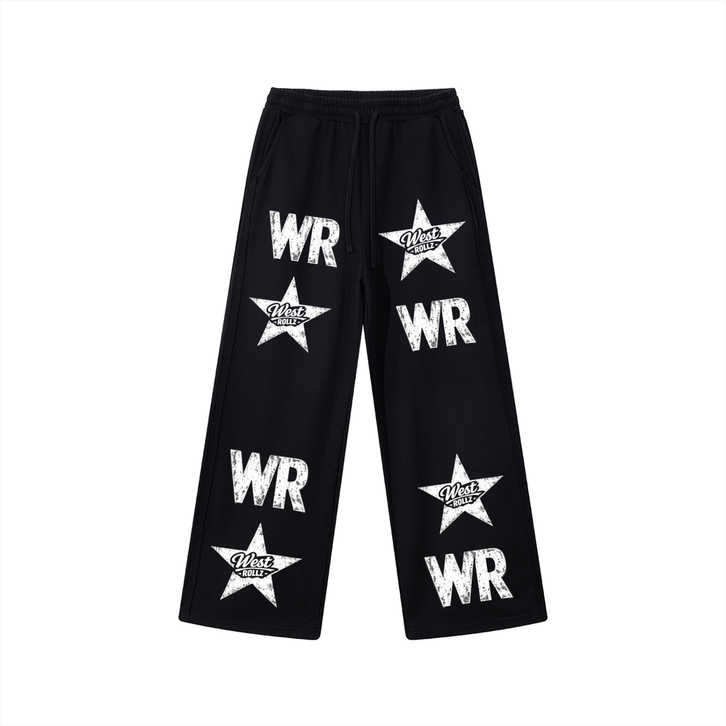 WEST ROLLZ X Contrast Tape Straight-Leg Sweatpants PANTS