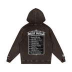 WEST ROLLZ X 10 commandements  Snow Washed Loose Cotton Hoodie