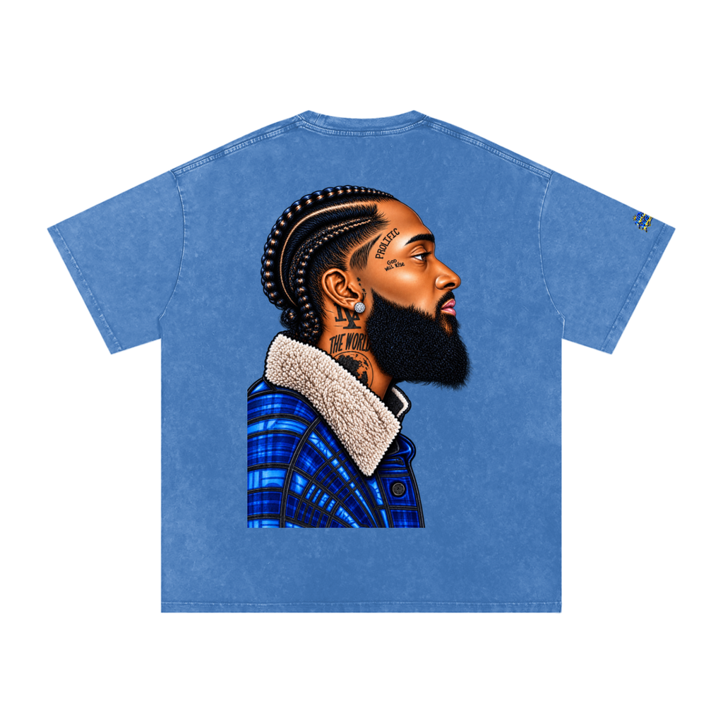 Snow Washed Oversized Cotton T-Shirt