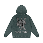 WEST ROLLZ X Snow Washed Loose Cotton Hoodie