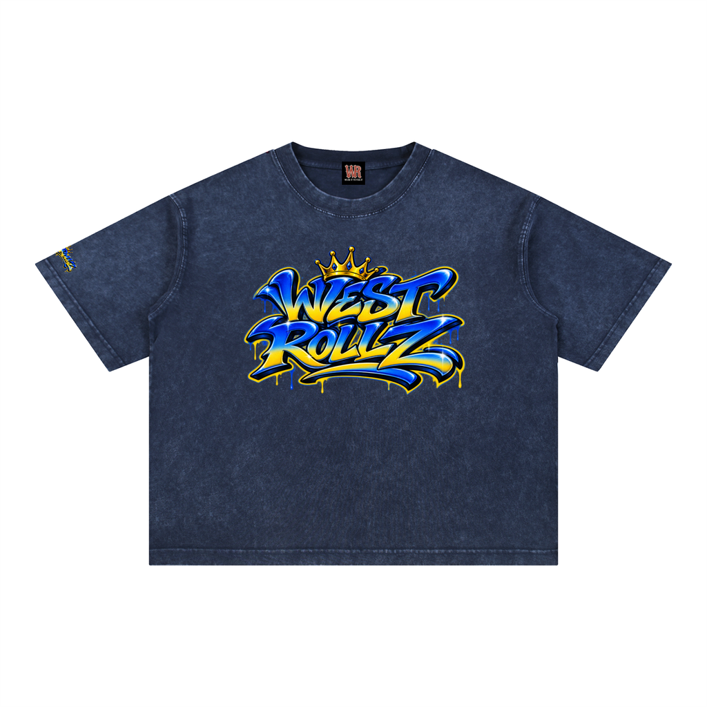 WEST ROLLZ X MÉMORIAL IDOLE X Mineral Wash Boxy Cotton T-Shirt