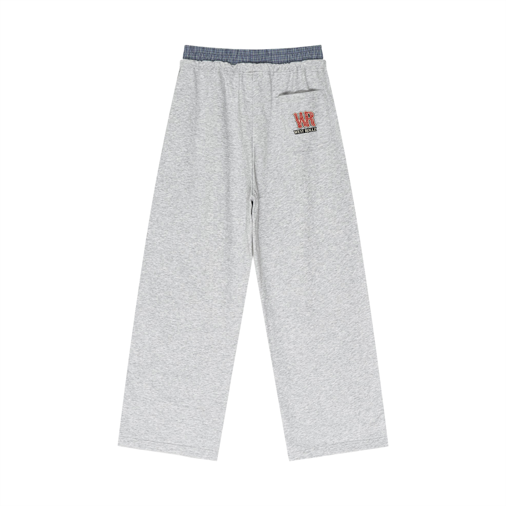 WEST ROLLZ X Plaid Contrast Waist PANTS