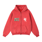 WEST ROLLZ X MONEY MAKER X Zip-Through Boxy Fleece Hoodie