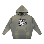 WEST ROLLZ X Vintage Washed Frayed Fleece Hoodie