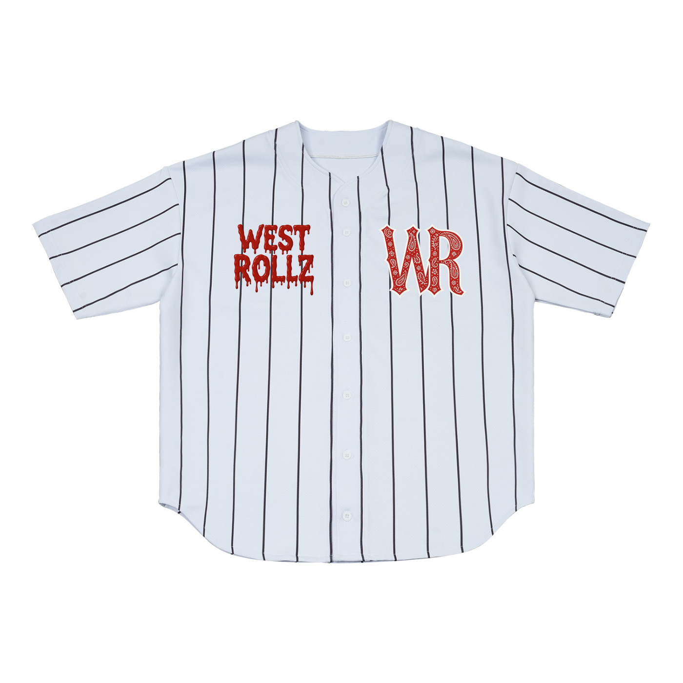 WEST ROLLZ X BLOODS BASEBALL SPORT JERSEY