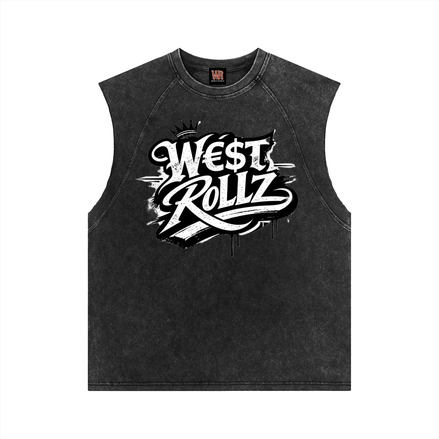 WEST ROLLZ X SORRY ! J’AI LA MONEY AU BOUT DU FIL X Snow Washed Tank Top T-SHIRT