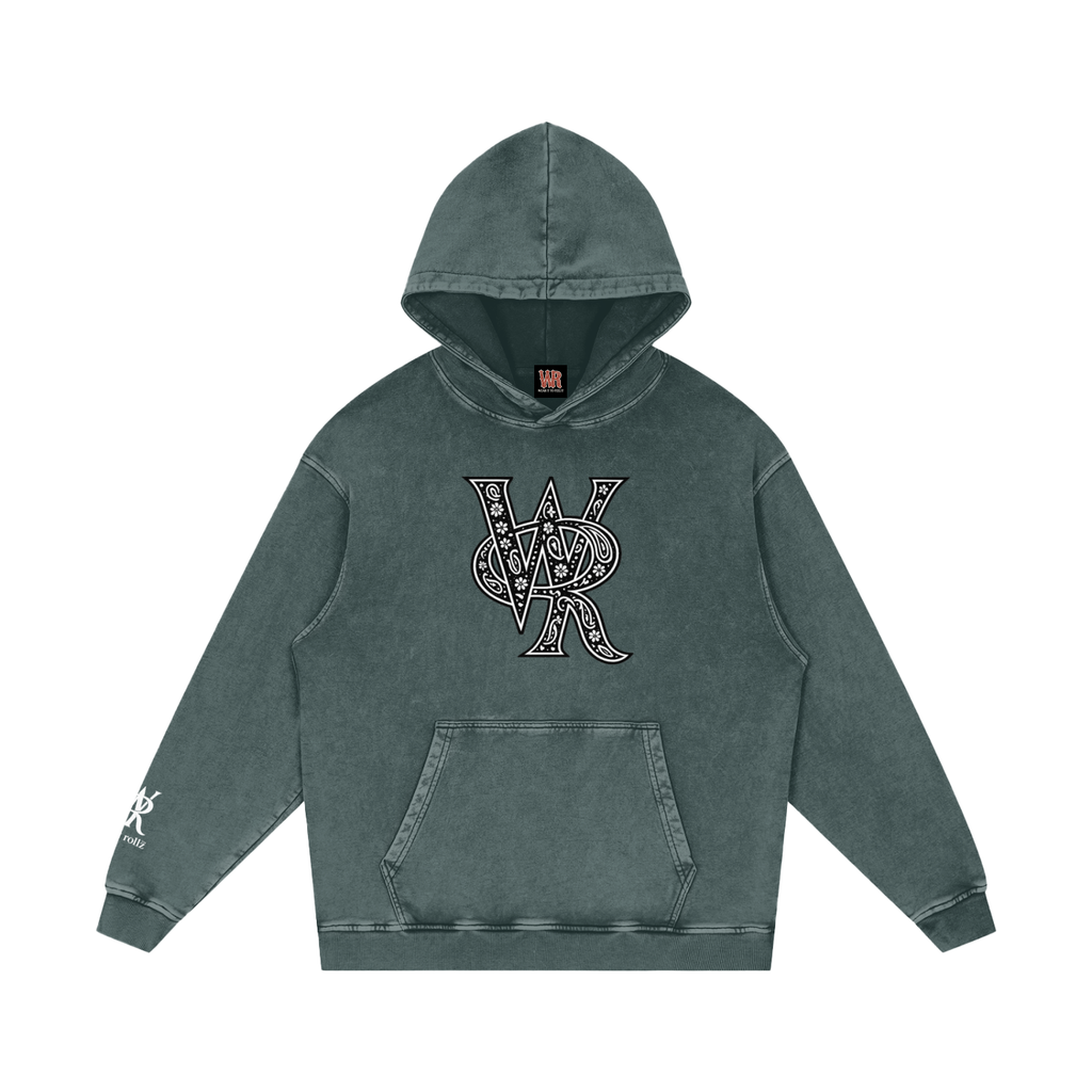 WEST ROLLZ X Snow Washed Loose Cotton Hoodie
