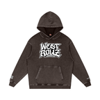 WEST ROLLZ X 10 commandements  Snow Washed Loose Cotton Hoodie