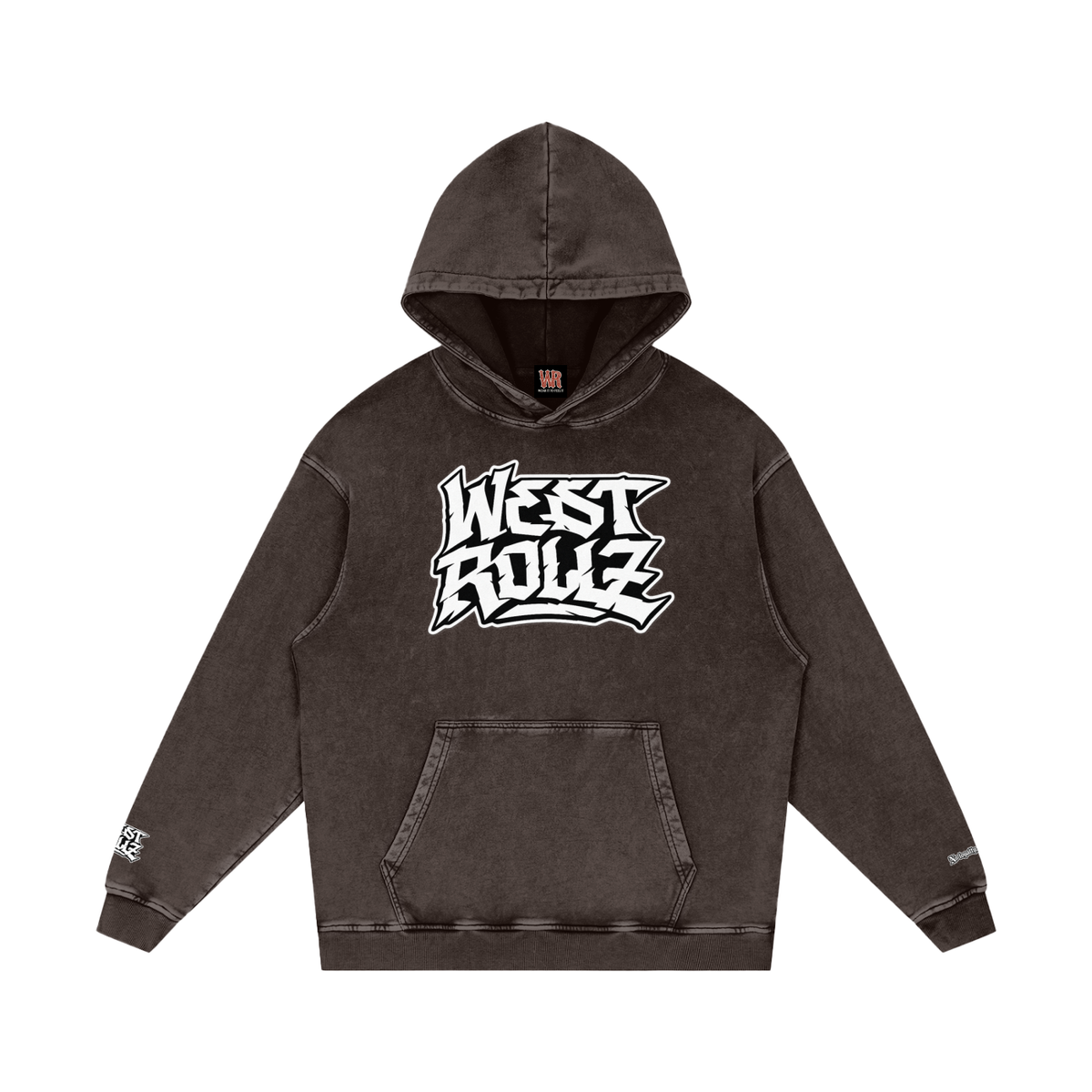 WEST ROLLZ X 10 commandements  Snow Washed Loose Cotton Hoodie